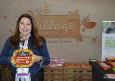 Helen Aquino with Village Farms shows new graphics for large pack sizes.